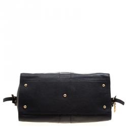 Saint Laurent Black Leather Medium Cabas Chyc Satchel