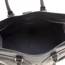 Saint Laurent Black Leather Medium Cabas Chyc Satchel