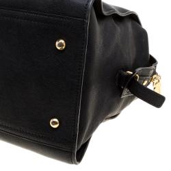 Saint Laurent Black Leather Medium Cabas Chyc Satchel