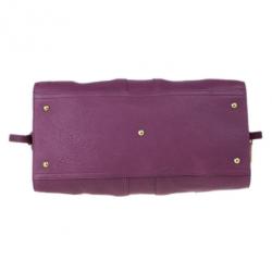 Pre Owned Saint Laurent Paris Purple Leather Cabas Chyc Satchel