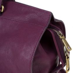 Pre Owned Saint Laurent Paris Purple Leather Cabas Chyc Satchel