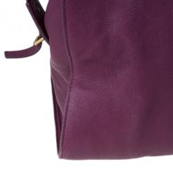 Pre Owned Saint Laurent Paris Purple Leather Cabas Chyc Satchel