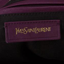 Pre Owned Saint Laurent Paris Purple Leather Cabas Chyc Satchel