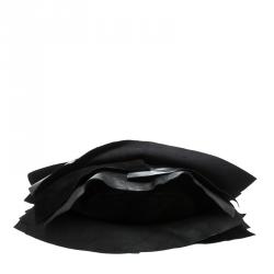 Saint Laurent Black Leather St. Tropez Ruffle Hobo