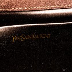 مملوكة مسبقًا حقيبة كلاتش سان لوران باريس بل دو جور قلاب جلد لامعة حمراء