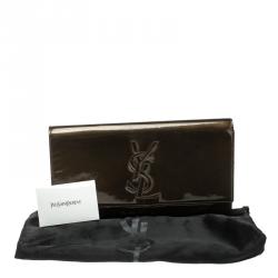 مملوكة مسبقًا حقيبة كلاتش سان لوران باريس بل دو جور قلاب جلد لامعة حمراء