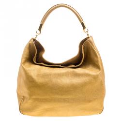 Saint Laurent Gold Leather Roady Hobo