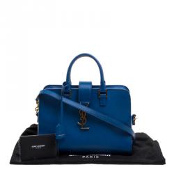 مملوكة مسبقًا حقيبة سان لوران باريس جلد أزرق بسحاب محيط