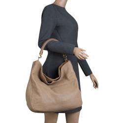 Saint Laurent Paris Beige Leather Roady Hobo