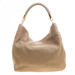 Saint Laurent Paris Beige Leather Roady Hobo