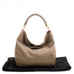Saint Laurent Paris Beige Leather Roady Hobo