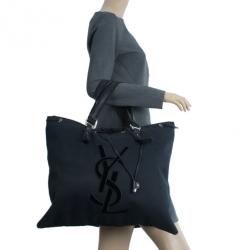 مملوكة مسبقًا Saint Laurent Paris Black Canvas Kahala Tote