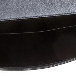 مملوكة مسبقًا Saint Laurent Silver/Black Shimmering Canvas Belle De Jour Clutch