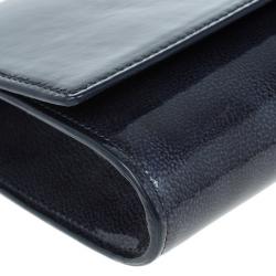 مملوكة مسبقًا Saint Laurent Paris Blue Patent Leather Belle De Jour Clutch
