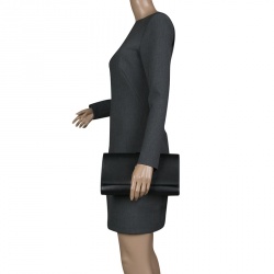 Pre Owned حقيبة كلاتش سان لوران باريس شيك جلد برتقالية