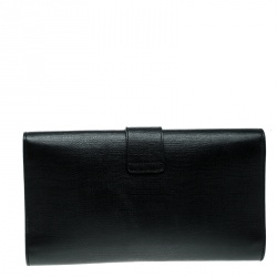 Pre Owned حقيبة كلاتش سان لوران باريس شيك جلد برتقالية