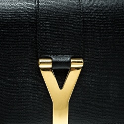 Pre Owned حقيبة كلاتش سان لوران باريس شيك جلد برتقالية