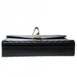 مملوكة مسبقًا Saint Laurent Black Matelasse Leather Large Cassandre Flap Bag