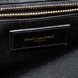 مملوكة مسبقًا Saint Laurent Black Matelasse Leather Large Cassandre Flap Bag
