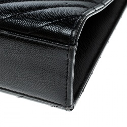 مملوكة مسبقًا Saint Laurent Black Matelasse Leather Large Cassandre Flap Bag