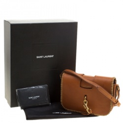 Pre Owned حقيبة كروس سان لوران شارلوت توي جلد بنية