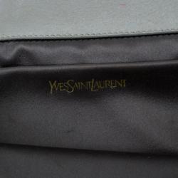 Pre Owned Saint Laurent Paris Silver Leather Foldover Clutch