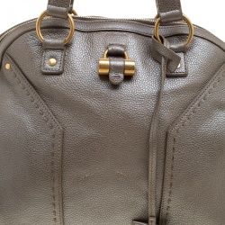 Saint Laurent Paris Taupe Shimmering Leather Large Muse Bag
