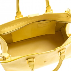 Pre Owned Saint Laurent Paris Yellow Leather Small Cabas Chyc Tote