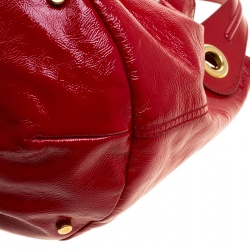 Pre Owned Saint Laurent Red Patent Leather Capri Bucket Bag