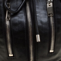 Pre Owned Saint Laurent Black Leather Rider Bucket Bag