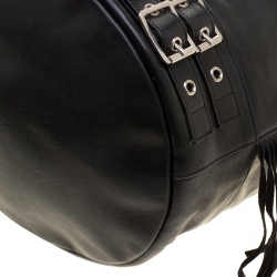 Pre Owned Saint Laurent Black Leather Rider Bucket Bag