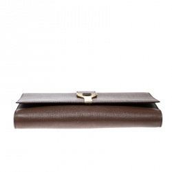 Pre Owned Saint Laurent Brown Leather Large Chyc Clutch