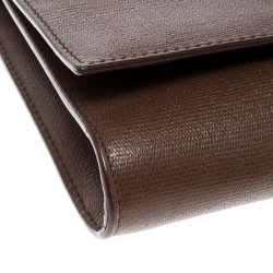 Pre Owned Saint Laurent Brown Leather Large Chyc Clutch