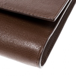 Pre Owned Saint Laurent Brown Leather Large Chyc Clutch