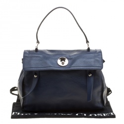 Pre Owned حقيبة يد سان لوران باريس ميوز تو جلد بنية متوسطة