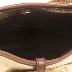 Pre Owned Saint Laurent Gold Leather Mini Hobo