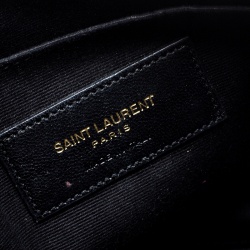 Pre Owned حقيبة كلتش سان لوران حمالة معصم مونوغرامية جلد مبطنة رمادية