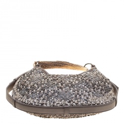 Pre Owned حقيبة كتف سان لوران مومباسا ساتان وترتر رمادية