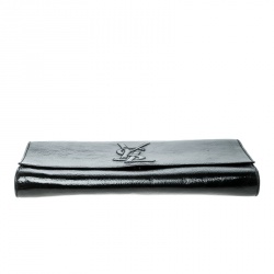 Pre Owned Saint Laurent Black Patent Leather Belle De Jour Flap Clutch