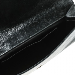 Pre Owned Saint Laurent Black Patent Leather Belle De Jour Flap Clutch