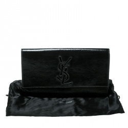 Pre Owned Saint Laurent Black Patent Leather Belle De Jour Flap Clutch
