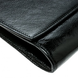 Pre Owned Saint Laurent Black Patent Leather Belle De Jour Flap Clutch