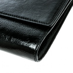 Pre Owned Saint Laurent Black Patent Leather Belle De Jour Flap Clutch