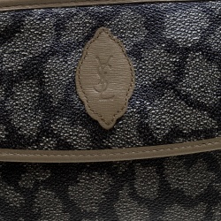 Pre Owned Saint Laurent Beige/Brown Printed Coated Canvas Cosmetic Pouch