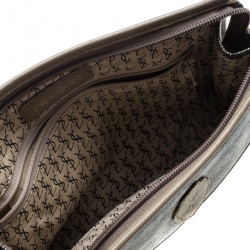 Pre Owned Saint Laurent Beige/Brown Printed Coated Canvas Cosmetic Pouch