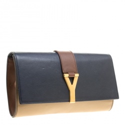 Pre Owned Saint Laurent Multicolor Leather Large Chyc Clutch