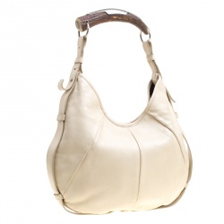 Saint Laurent Light Beige Leather Mombasa Hobo