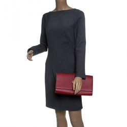 مملوكة مسبقًا حقيبة كلاتش سان لوران باريس شيك كبيرة جلد بنفسجية