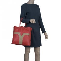 مملوكة مسبقًا حقيبة سان لوران باريس لاكي شيك جلد أحمر