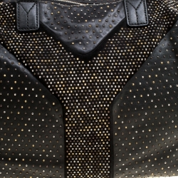 Saint Laurent Black Leather Studded Easy Y Satchel